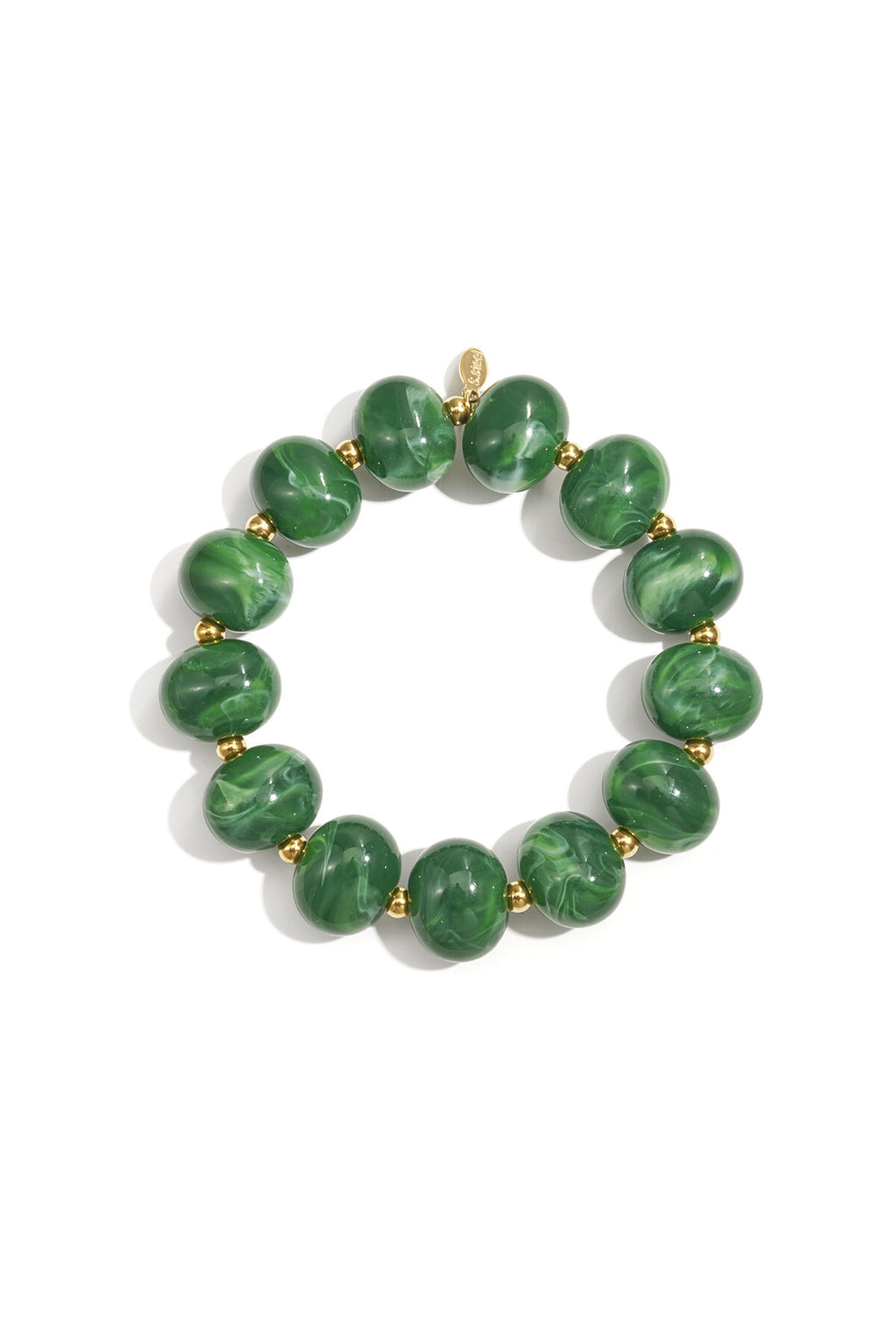 Elastic beaded bracelet with large beads