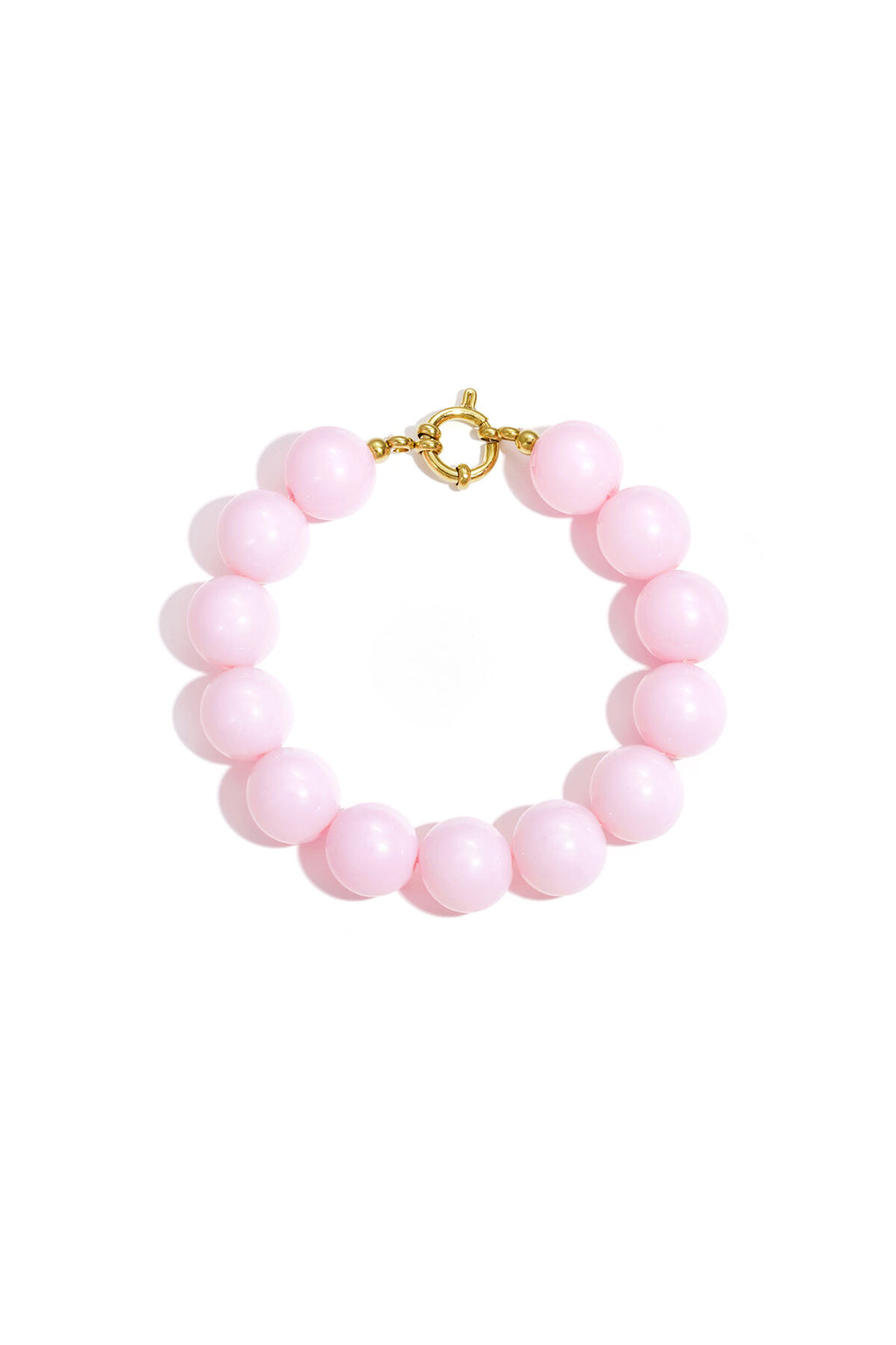 Bracelet with large beads and clasp at the front
