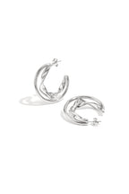 Double chunky hoop earrings with twisted detail