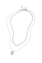 Layered necklace with heart charm