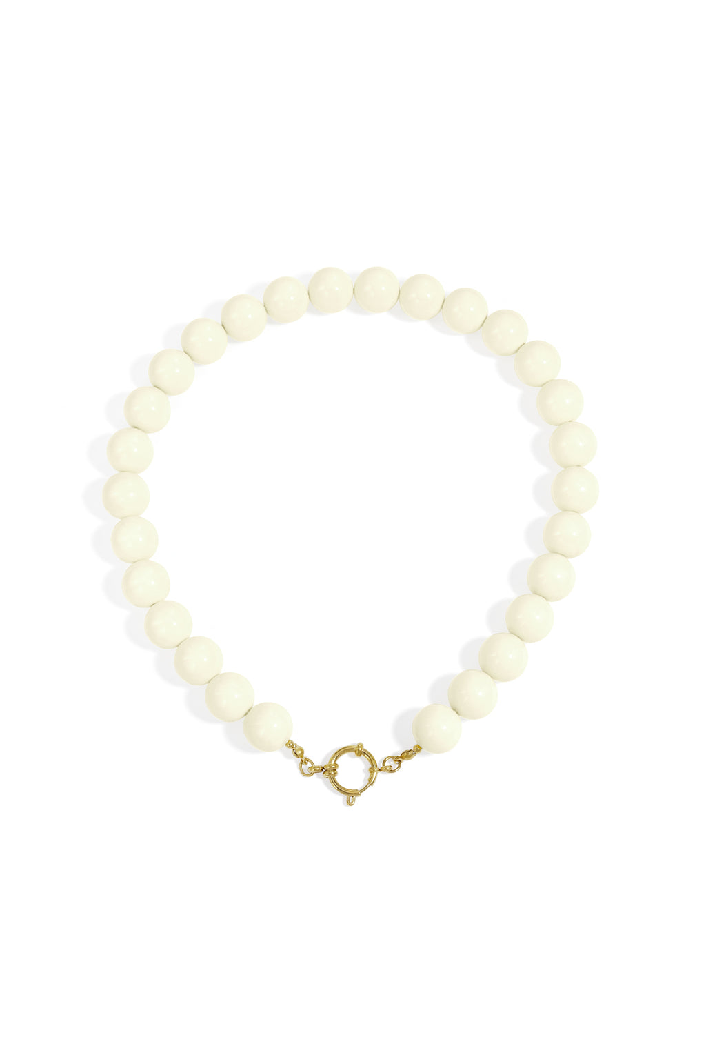 Necklace with large beads and front closure-15mm