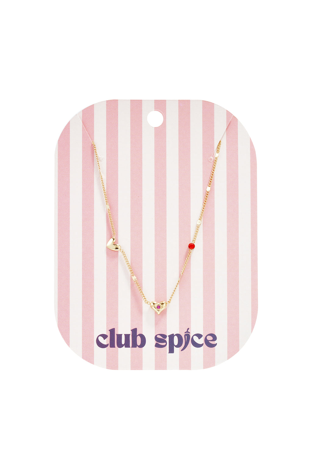 Necklace with hearts stones and pattern