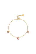 Bracelet with pink stones in hearts