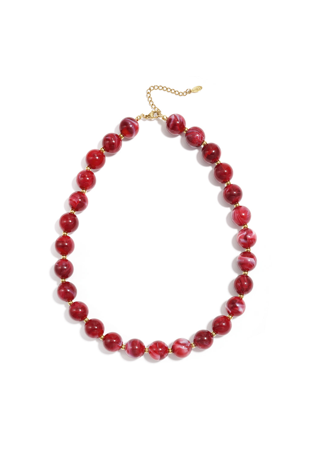 Bead necklace with gold beads 13.5mm