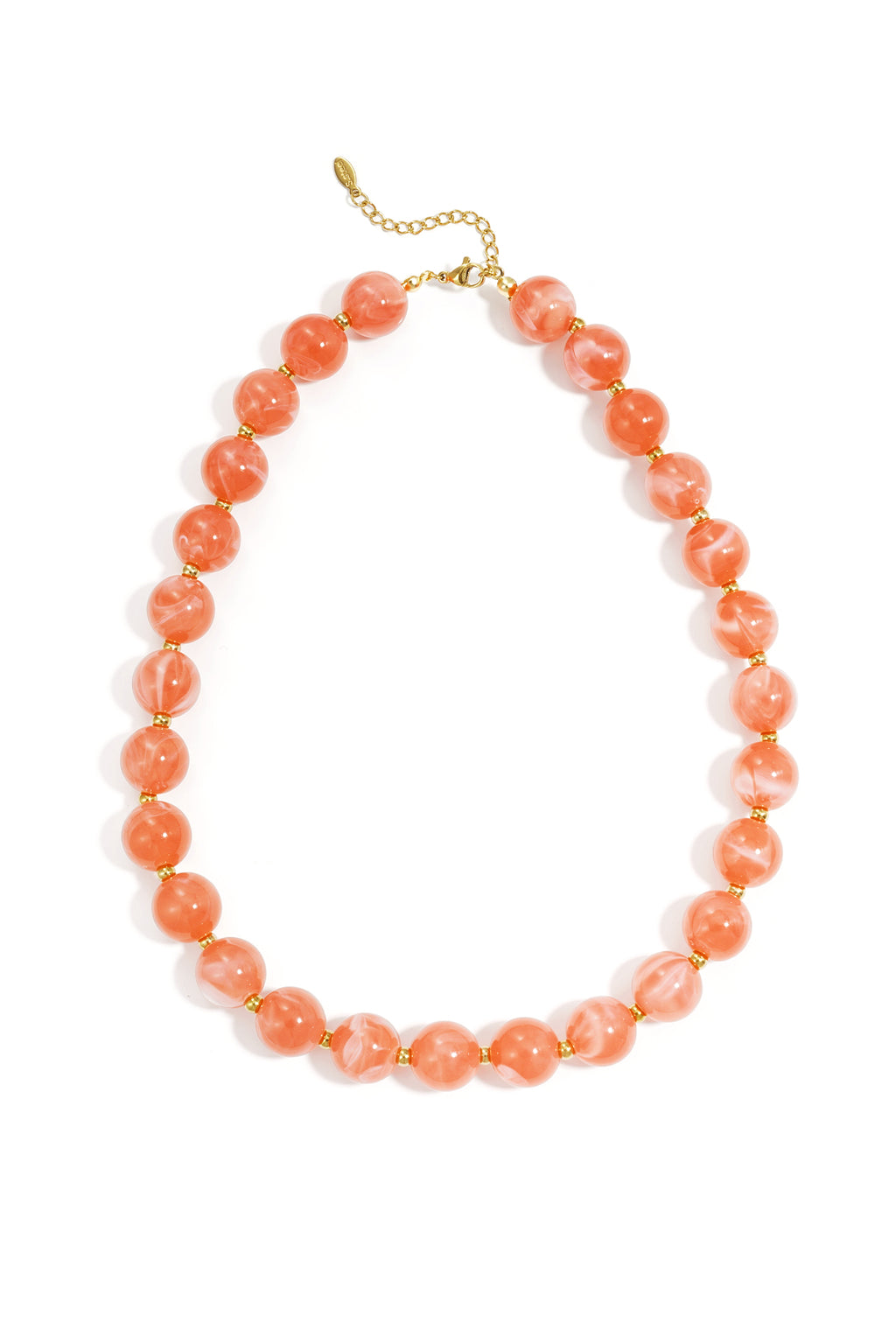Bead necklace with gold beads 13.5mm