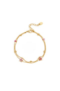 Bracelet with colored stones and flowers