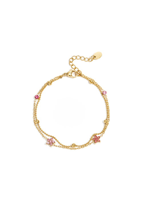 Bracelet with colored stones and flowers