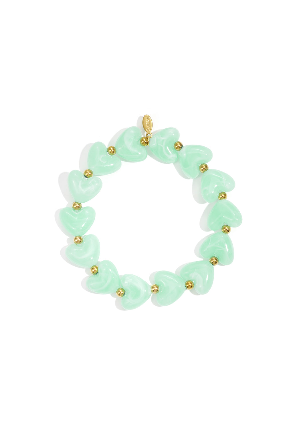 Elastic heart beaded bracelet