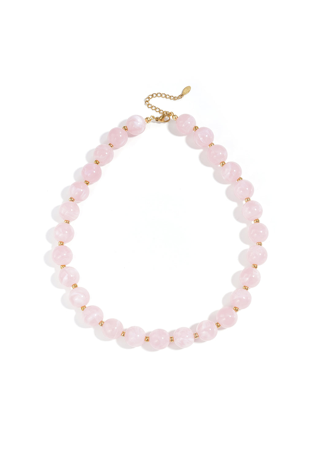 Bead necklace with gold beads 13.5mm