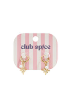 Earrings with pearl and star pendants