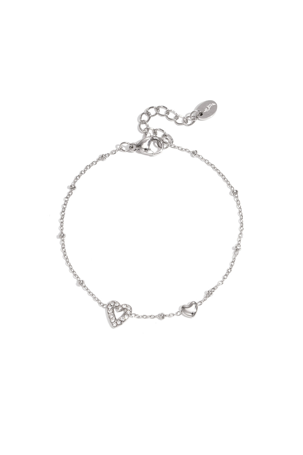 Bracelet with hearts, colored stones, and dots