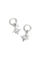 Earrings with pearl and star pendants